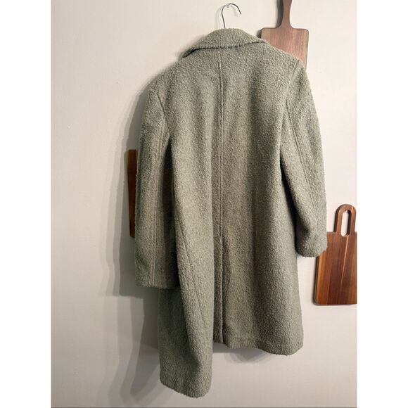 Loft Grey Double Breasted Teddy Notched Lapel Trench Coat Size Medium - Picture 2 of 6